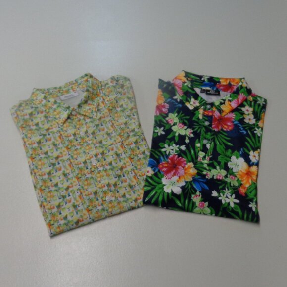 Two Size Large Printed Golf Shirts, by Green Side Golf and Projek Raw - Picture 1 of 16